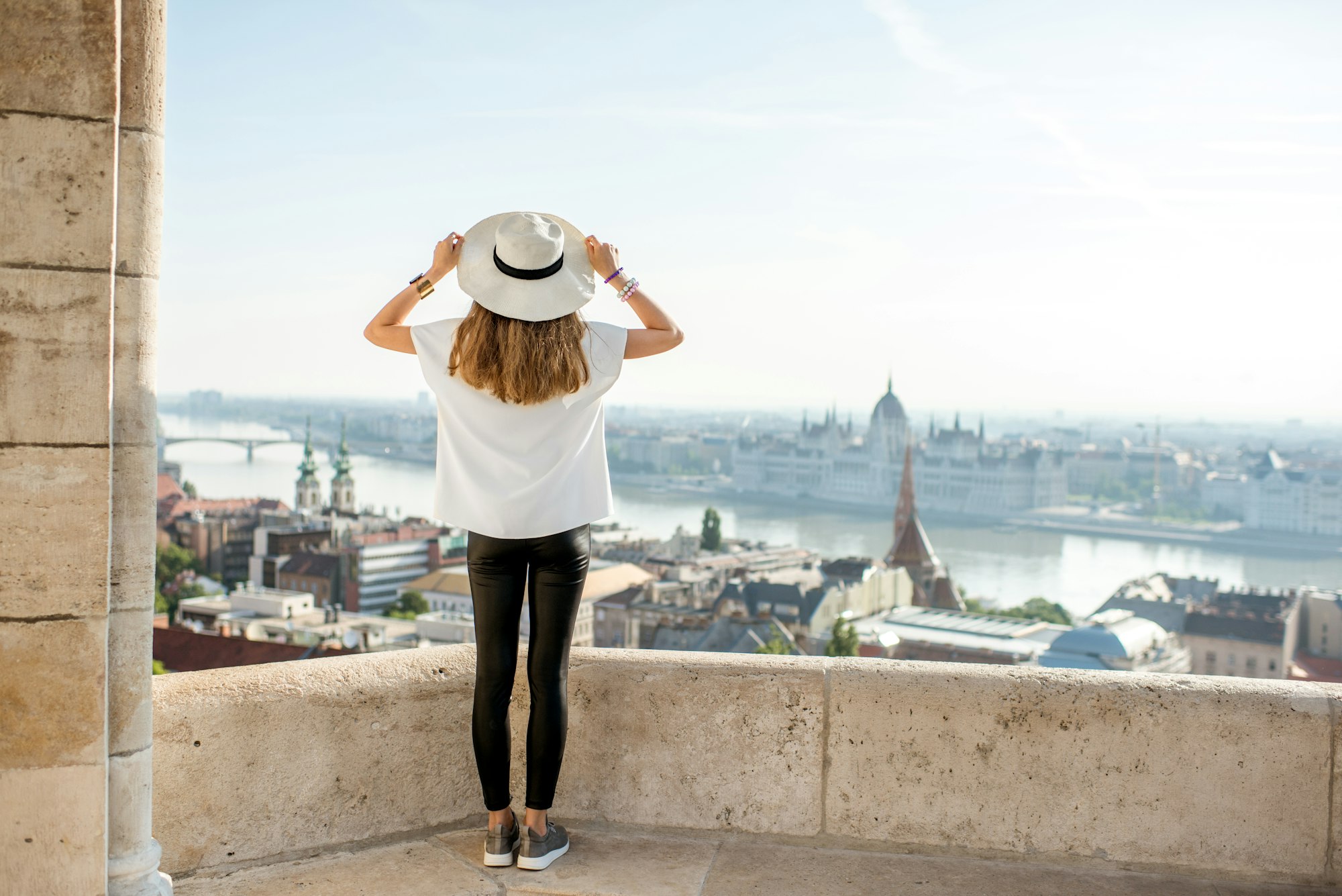 Woman traveling in Budapest